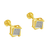 SQUARE SHAPE DIAMOND EARRINGS - JPAUG-081(9 KT) - Click here to View more details about this Product
